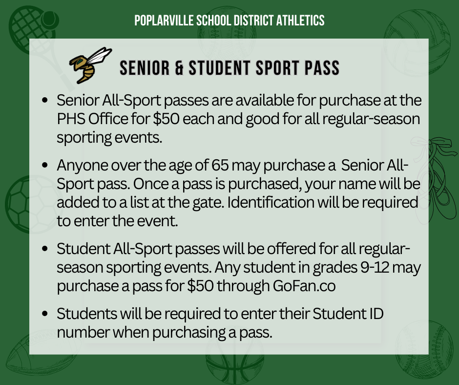 Athletic senior and student pass