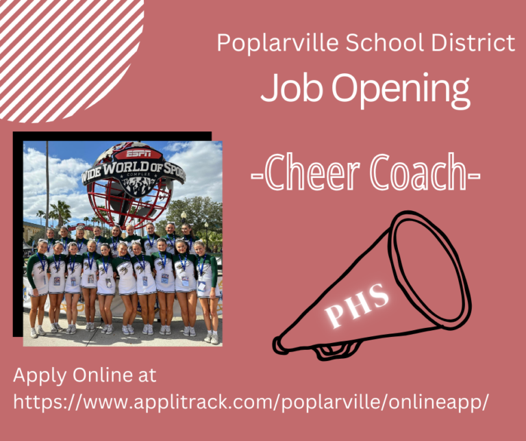 Cheer Coach Job Vacancy – Poplarville School District